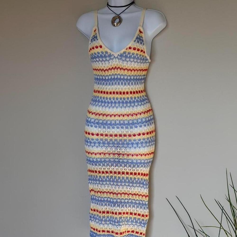 Sinsay crochet knit maxi dress